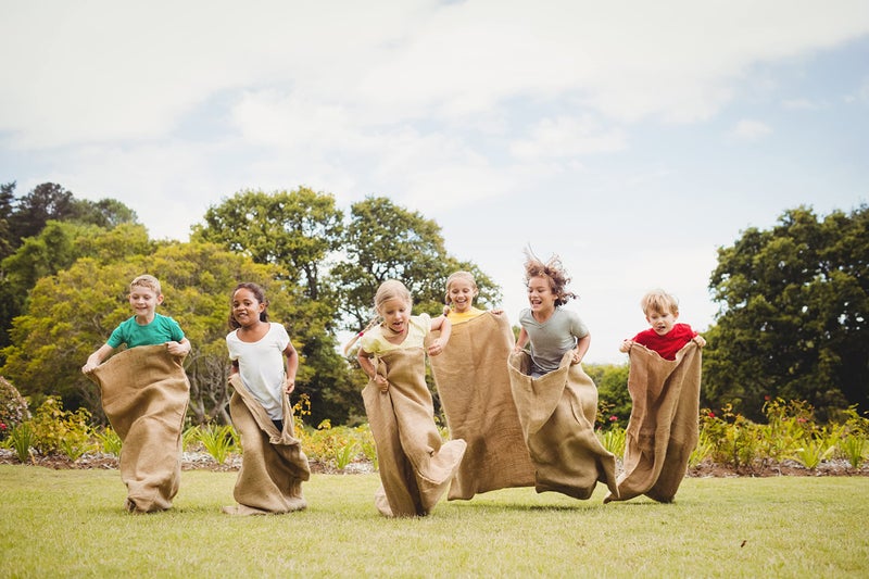 COTTON CRAFT Potato Sack Race Bags - Set of 10 Jute Burlap Bags for Kids and Adults - Playground Fitness - Outdoor Fun Games Birthday Picnic Easter Jumping Race Garden Toys Storage Santa Sacks -24x39 - Image 2